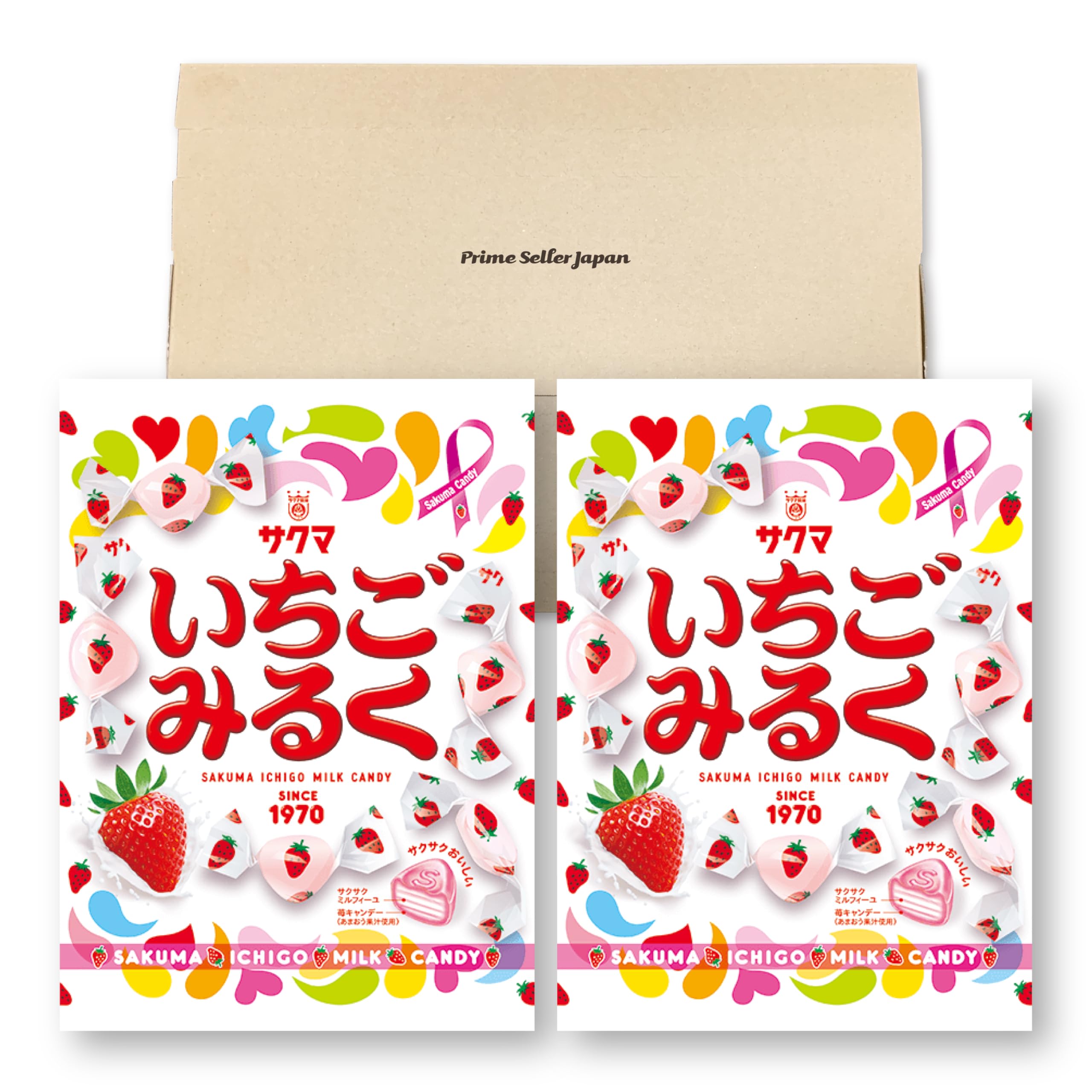 Amazon.co.jp: サクマ製菓 いちごみるく 83g ×2袋セット PSJBOX いちご